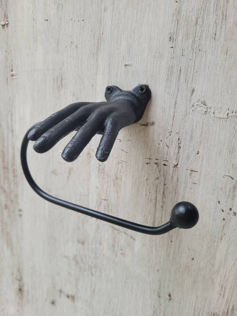 Hand Toilet Paper Holder, TP Holder, Toilet Tissue Holder, towel Wall Hook hanger, Iron Hand TP holder, Modern