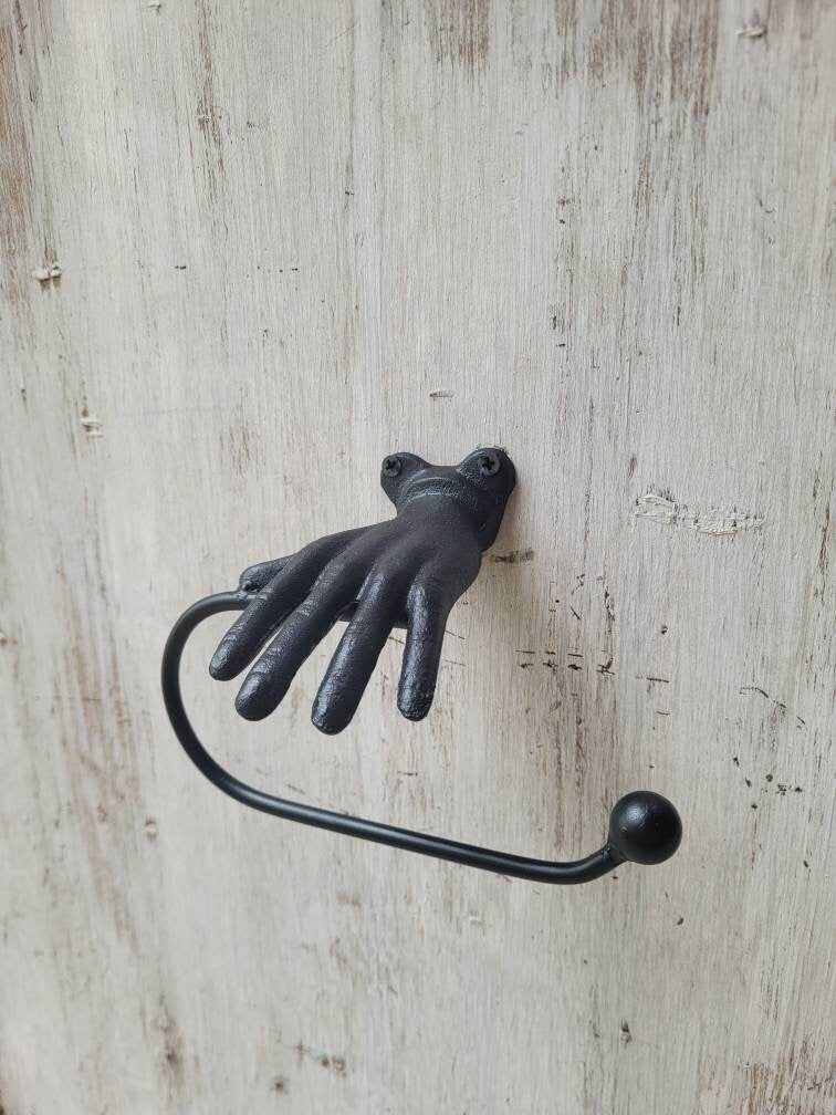 Hand Toilet Paper Holder, TP Holder, Toilet Tissue Holder, towel Wall Hook hanger, Iron Hand TP holder, Modern