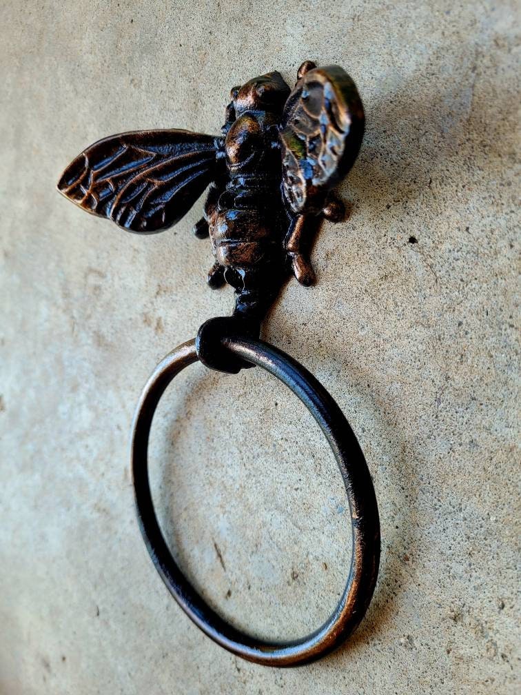 Bee Towel Hook, Bathroom Towel Hanger, Nature, Wall Hook, Bath towel ring, Queen Bee, bumblebee, original design, new fixture