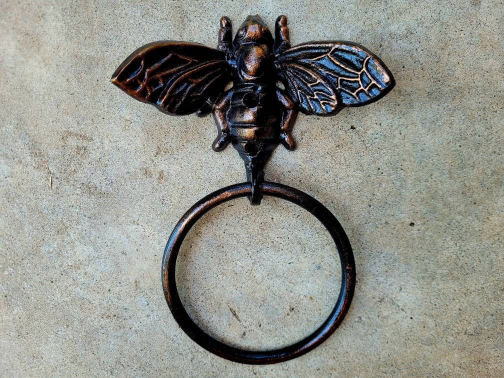 Bee Towel Hook, Bathroom Towel Hanger, Nature, Wall Hook, Bath towel ring, Queen Bee, bumblebee, original design, new fixture