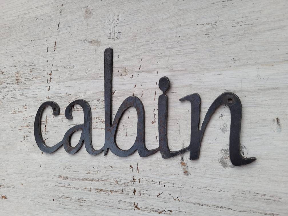 CABIN Metal Wall Art Word Quote | PICK Your COLOR | Craft Supplies | Ranch, western, lake house, FleurdelisJunkie