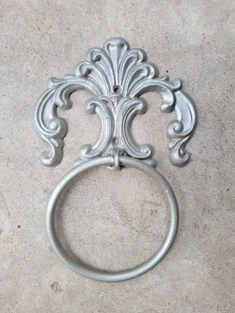 Towel Ring | PICK YOUR COLOR | Iron Towel Hanger | Metal Bathroom Towel Holder | Tuscan Old World Bath Hardware | Fleurdelisjunkie