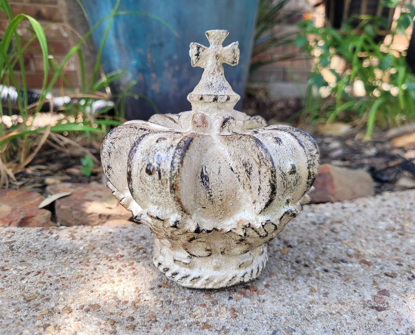 Crown Finial with cross top | PICK YOUR COLOR | Tuscan | Medieval | Royal | Finial | King | Queen | Princess | FleurDeLisJunkie | Tabletop