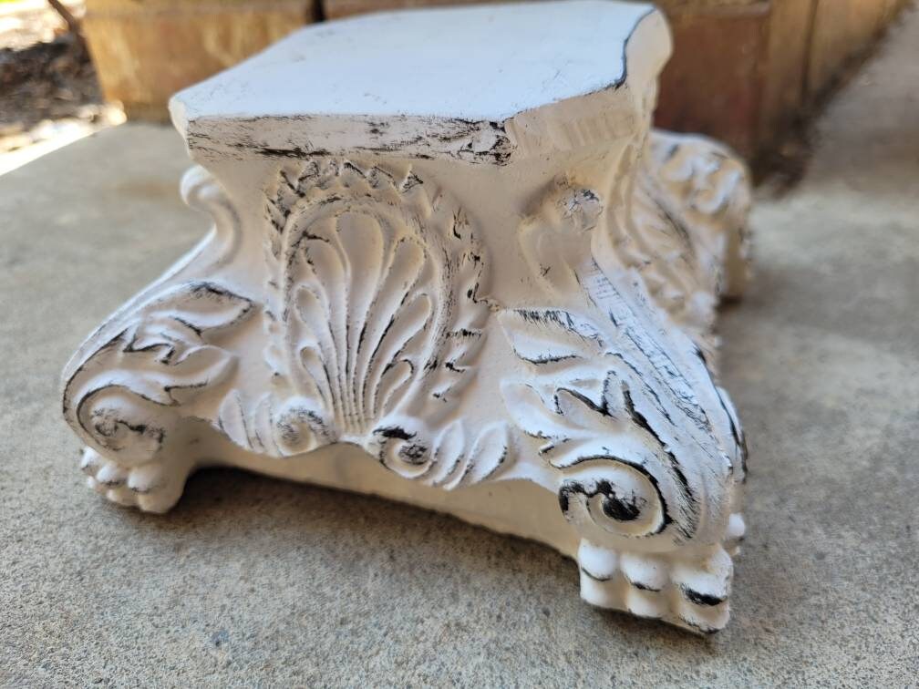 Pillar Capital Candle Holder. PICK YOUR COLOR. Shabby White, French Country home decor. Handmade and Hand finished.  FleurDeLisJunkie