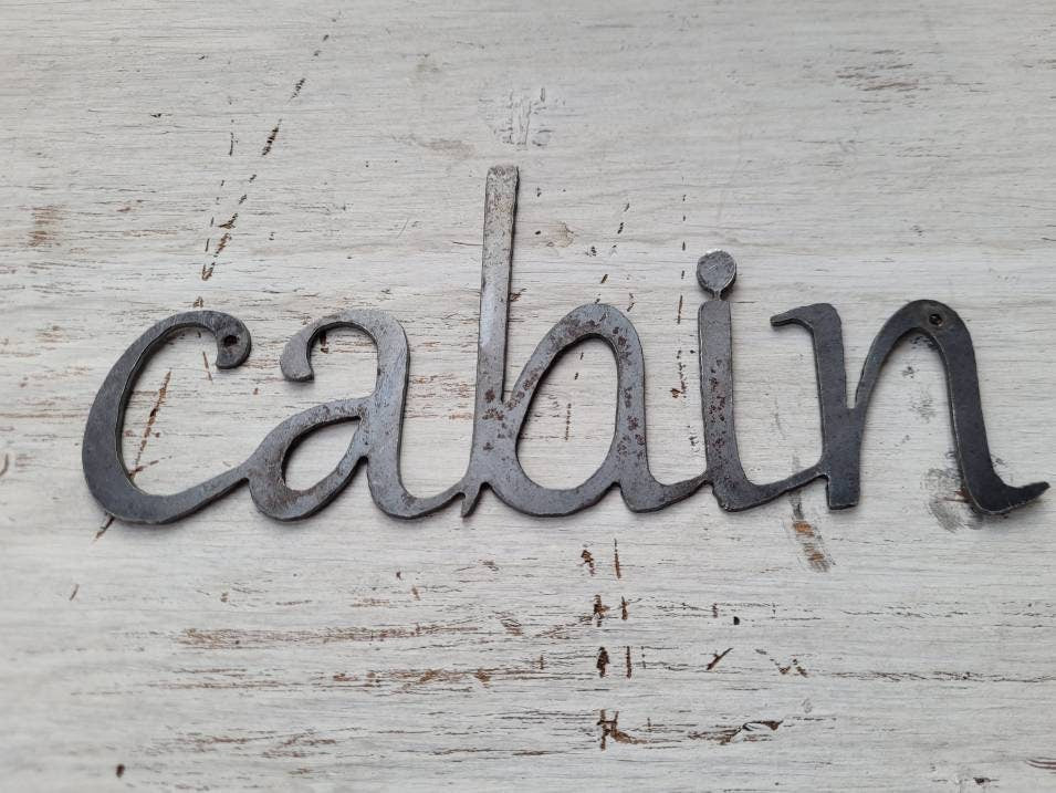 CABIN Metal Wall Art Word Quote | PICK Your COLOR | Craft Supplies | Ranch, western, lake house, FleurdelisJunkie