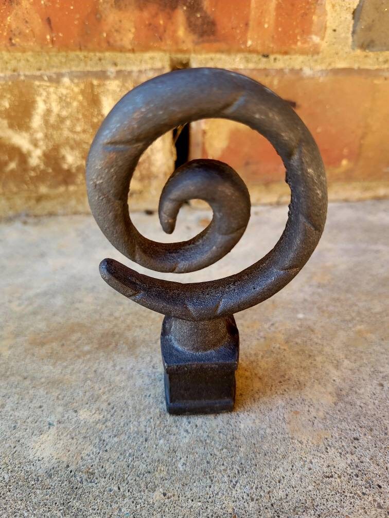 Contemporary Modern Swirl Spear Finial Fence Decor | PICK YOUR COLOR | Hardware Garden Backyard Decor Fencing Supplies Finials Top Rail Top