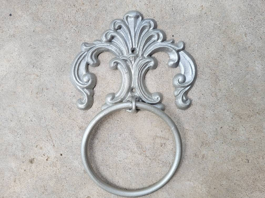 Towel Ring | PICK YOUR COLOR | Iron Towel Hanger | Metal Bathroom Towel Holder | Tuscan Old World Bath Hardware | Fleurdelisjunkie