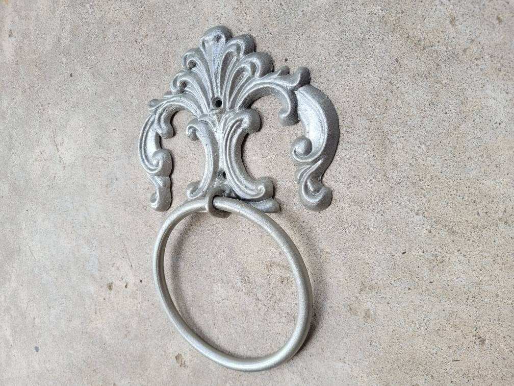 Towel Ring | PICK YOUR COLOR | Iron Towel Hanger | Metal Bathroom Towel Holder | Tuscan Old World Bath Hardware | Fleurdelisjunkie