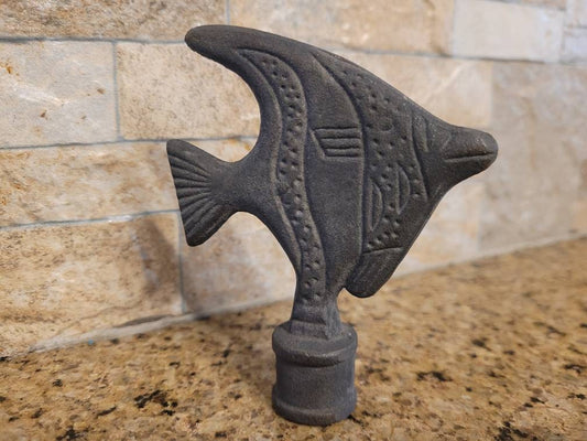 Fish Spear Finial tabletop Fence Decor | PICK YOUR COLOR | Hardware Garden Backyard Decor Fencing Supplies Finials Top Rail Top, Angel fish