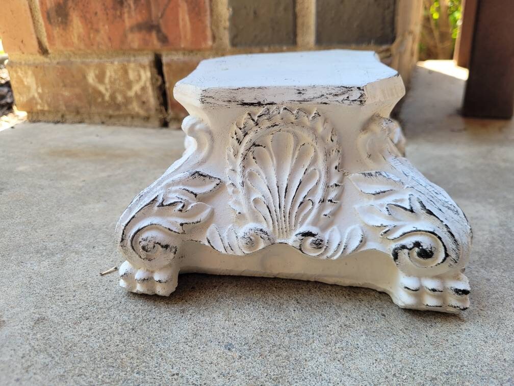 Pillar Capital Candle Holder. PICK YOUR COLOR. Shabby White, French Country home decor. Handmade and Hand finished.  FleurDeLisJunkie