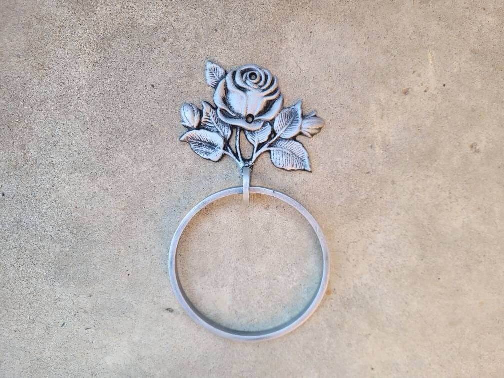 RoseTowel Ring | Medallion | Pick Your Color and Size | Cast Iron Towel Ring | Towel Hanger | Bathroom | Victorian | Traditional decor