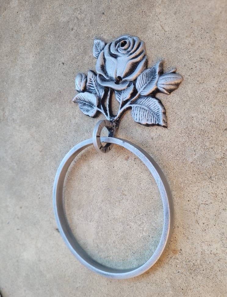 RoseTowel Ring | Medallion | Pick Your Color and Size | Cast Iron Towel Ring | Towel Hanger | Bathroom | Victorian | Traditional decor