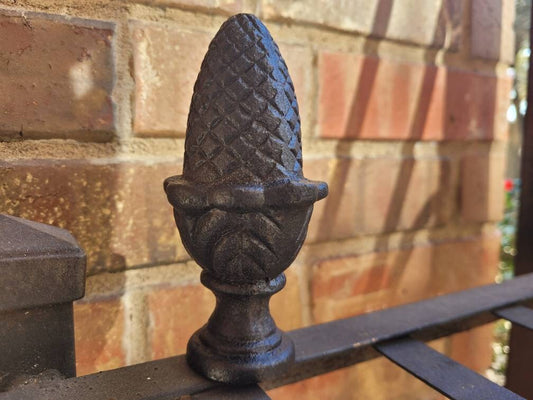 Cast Iron Pineapple Spear Finial Decor | PICK YOUR COLOR | Hardware Garden Backyard Decor Supplies Finials Top, mantle decor, office.