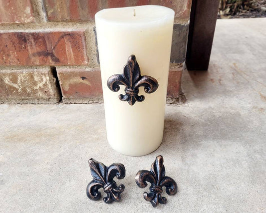 Set of 3 Fleur de Lis Candle Pins | PICK YOUR COLOR | Old World | French Country | FleurDeLisJunkie | Medieval | New Orleans | Fleur De Lis