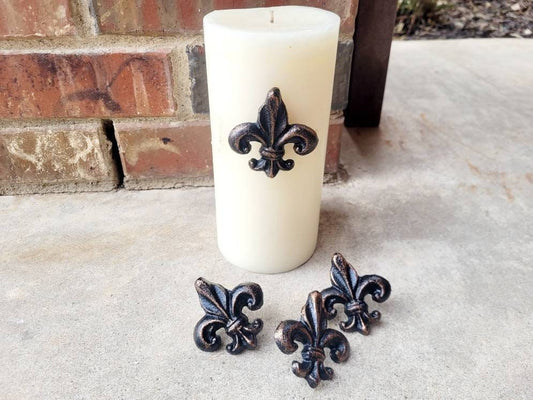 Set of 4 Fleur de Lis Candle Pins | PICK YOUR COLOR | Old World | French Country | FleurDeLisJunkie | Medieval | New Orleans | Fleur De Lis