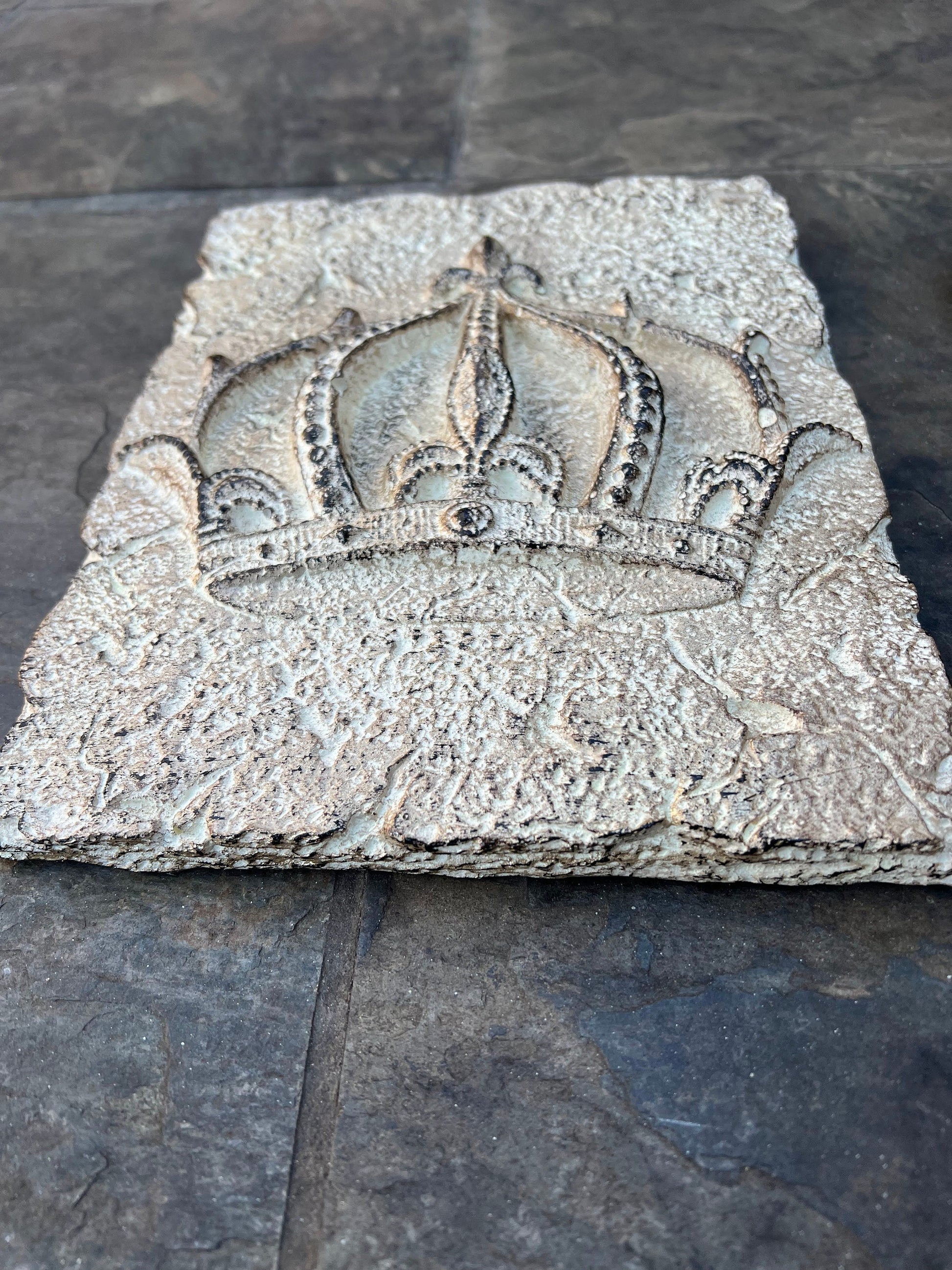 Set of 2 Crown Wall Plaques | PICK YOUR COLOR | Royal King Queen Rustic Crown Architectural wall plaque | FleurDeLisJunkie | Wall Crown