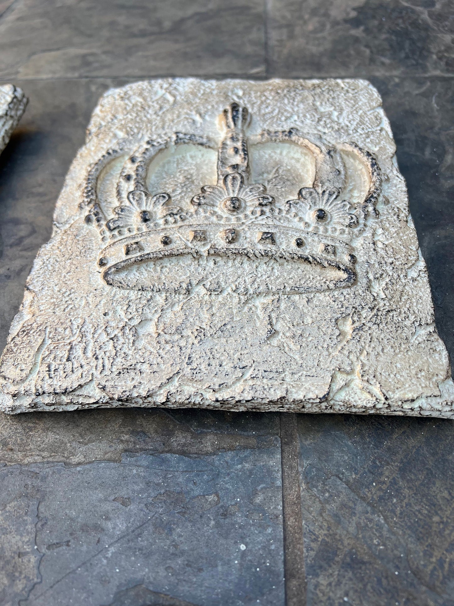 Set of 2 Crown Wall Plaques | PICK YOUR COLOR | Royal King Queen Rustic Crown Architectural wall plaque | FleurDeLisJunkie | Wall Crown