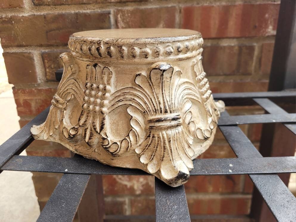 Capital Pillar Candle Holder - PICK YOUR COLOR - Rose Bowl Riser - Old World, Tuscan, Traditional Decor, Pedestal top