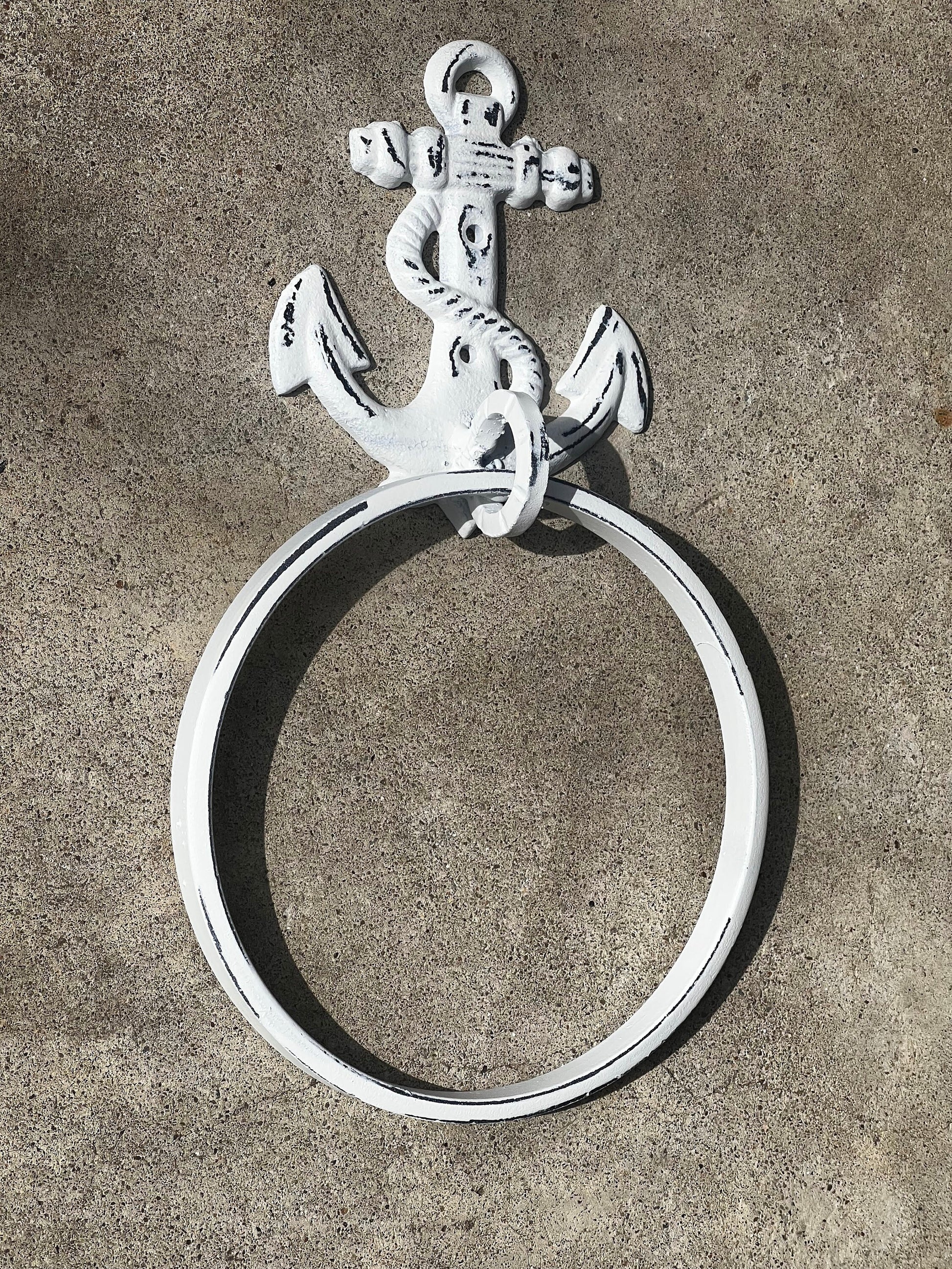 Anchor Towel Hook, Bathroom Towel Hanger, Nautical Wall Hook, Lake House, Beach home decor, Iron Bath Hardware, Metal | FleurDeLisJunkie