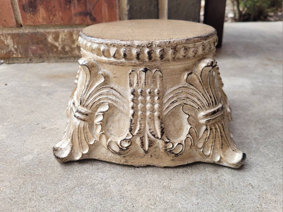 Capital Pillar Candle Holder - PICK YOUR COLOR - Rose Bowl Riser - Old World, Tuscan, Traditional Decor, Pedestal top