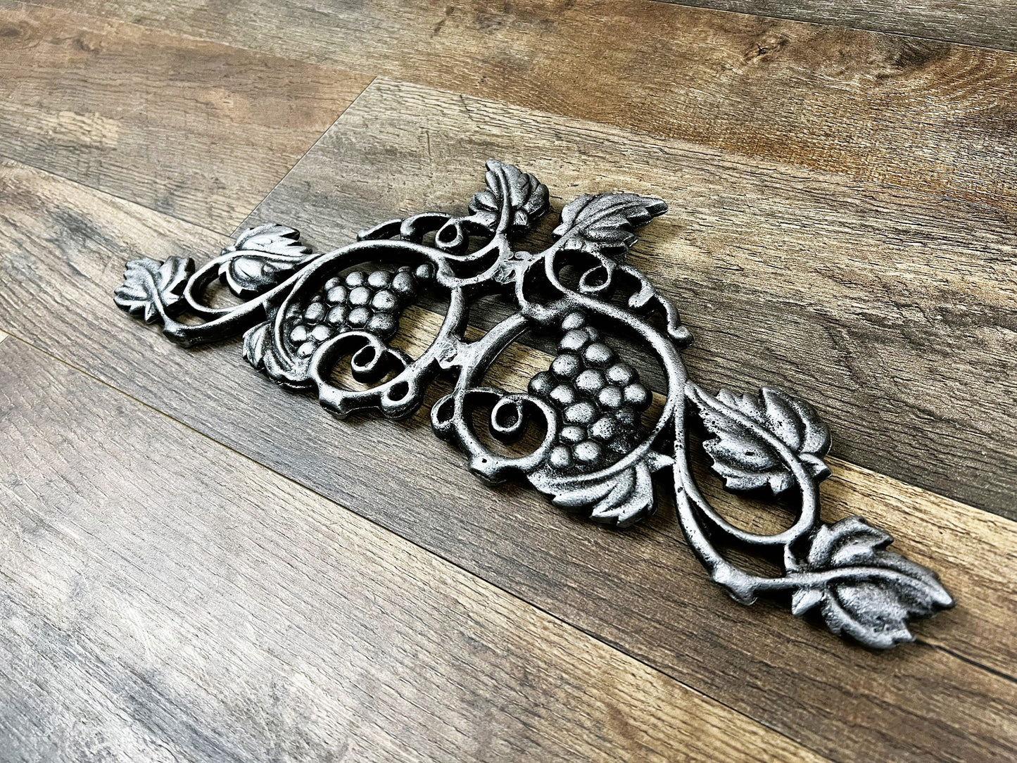 Wine Cellar Wall Decor Metal Wall Hanging Grapevine Decor | PICK YOUR COLOR | Wall Pediment Door Topper, silver grape kitchen Tuscan