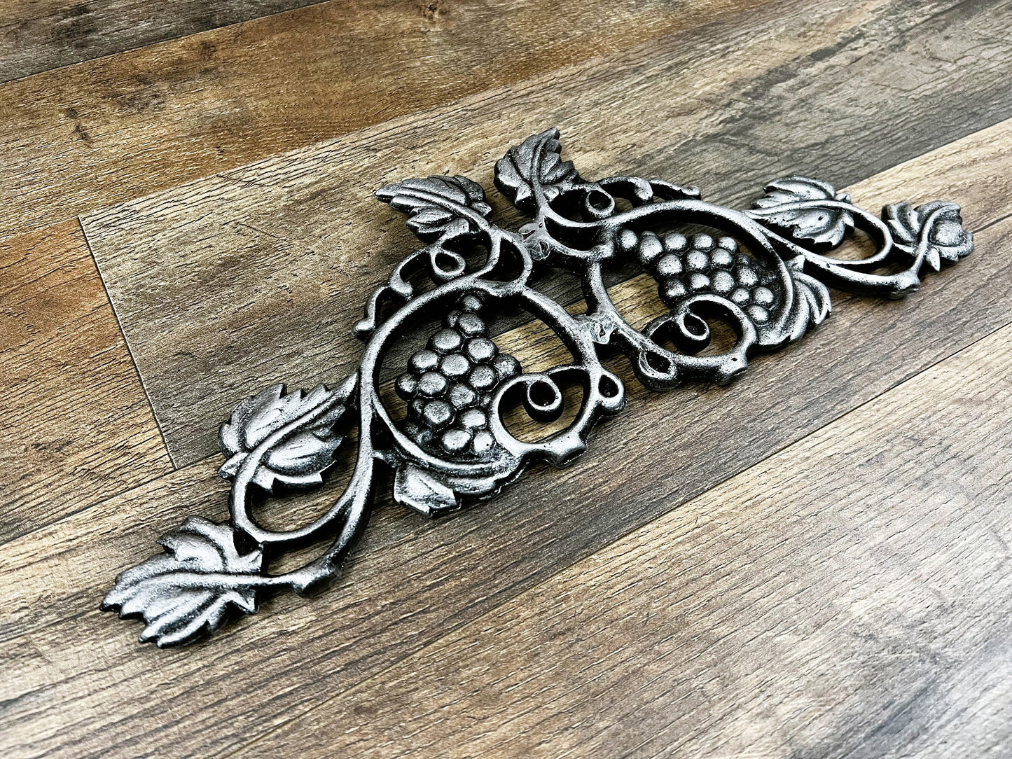 Wine Cellar Wall Decor Metal Wall Hanging Grapevine Decor | PICK YOUR COLOR | Wall Pediment Door Topper, silver grape kitchen Tuscan