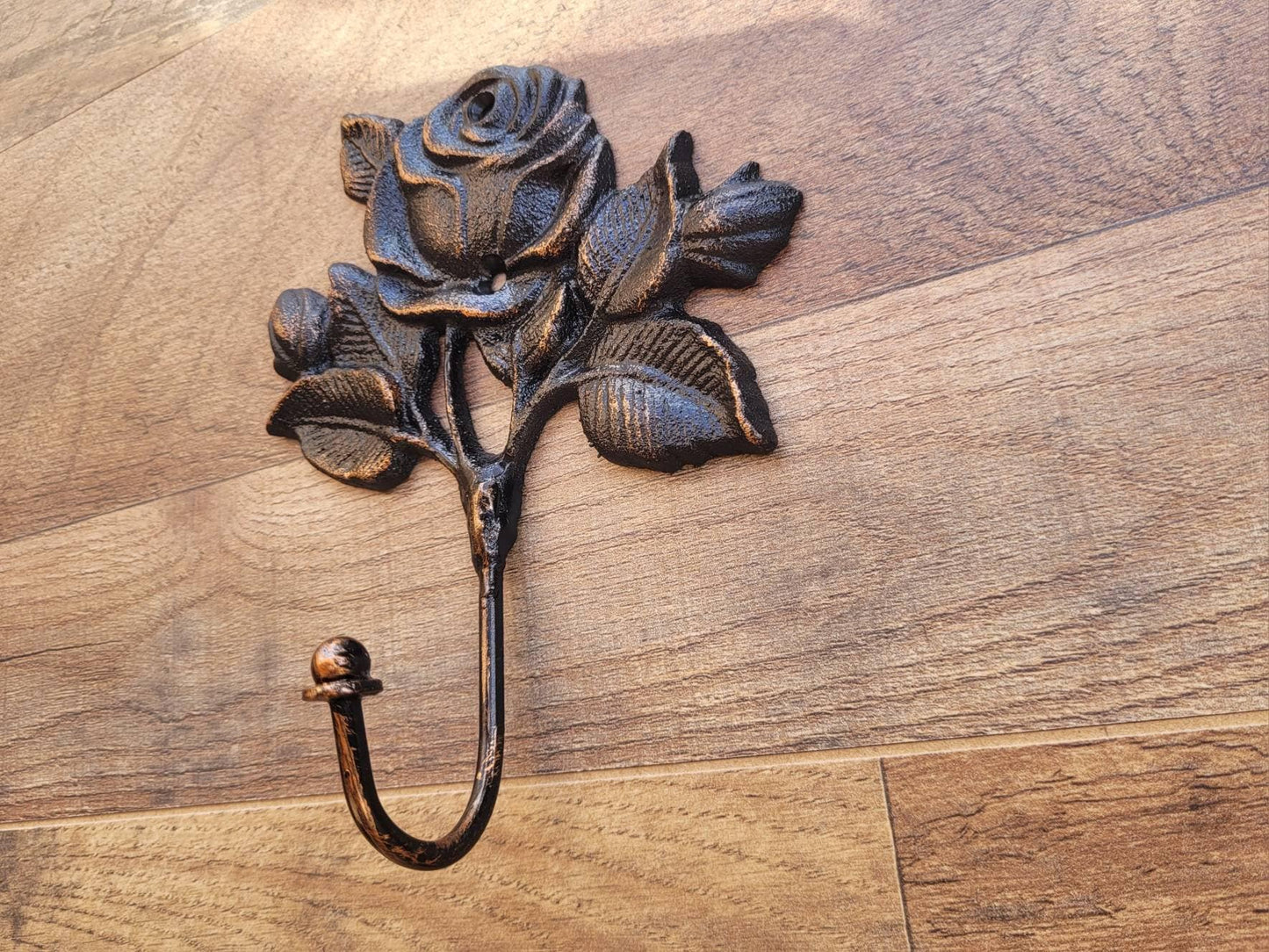 Rose Hook, Towel Hanger, Cottage Bathroom, Metal Rose Hook, Robe Hook, Iron Metal Bath Hardware