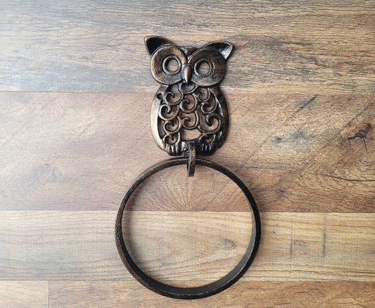 Owl Towel Hook, PICK YOUR COLOR, Iron Bathroom Towel Hanger, Wall Hook bird, kids decor, Metal Bath hardware | Hand Towel Holder Powder room