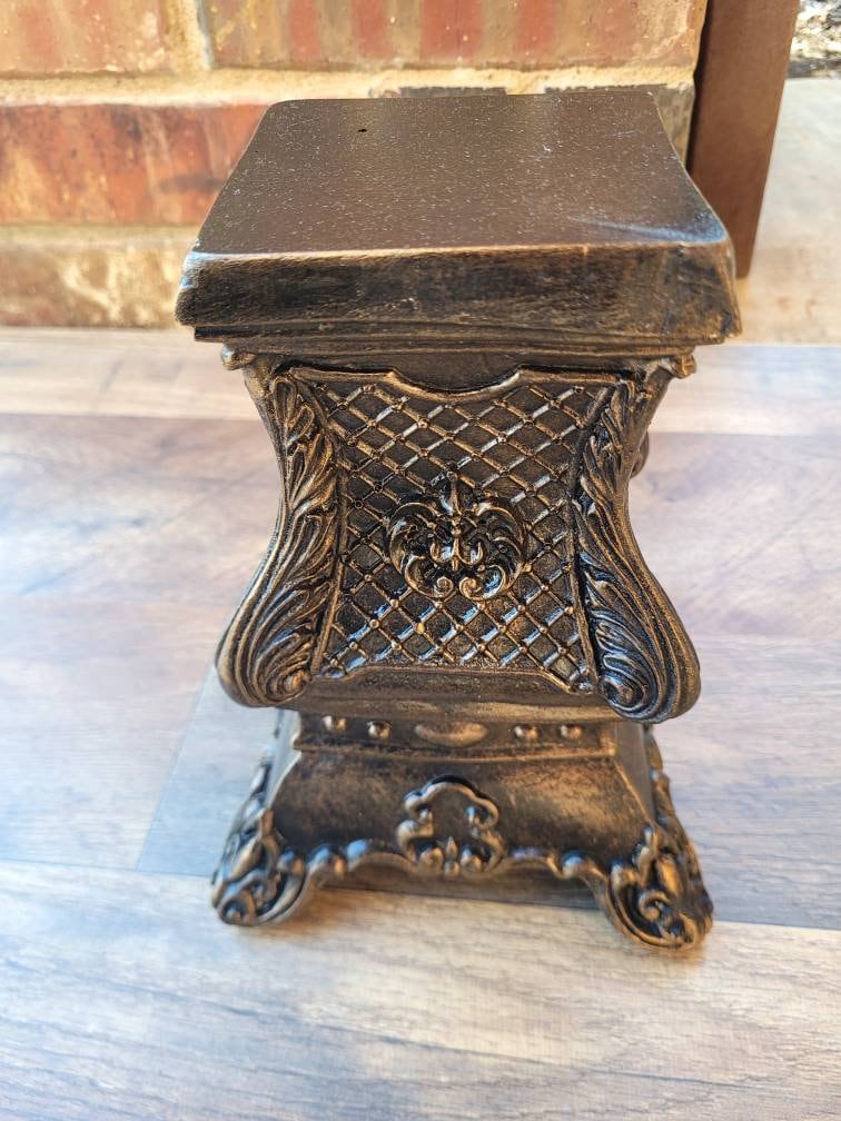 Pillar Candle Holder | PICK YOUR COLOR | Capital | Fleur de Lis Crown Old World Tuscan Royal Home Decor | FleurDeLisJunkie |