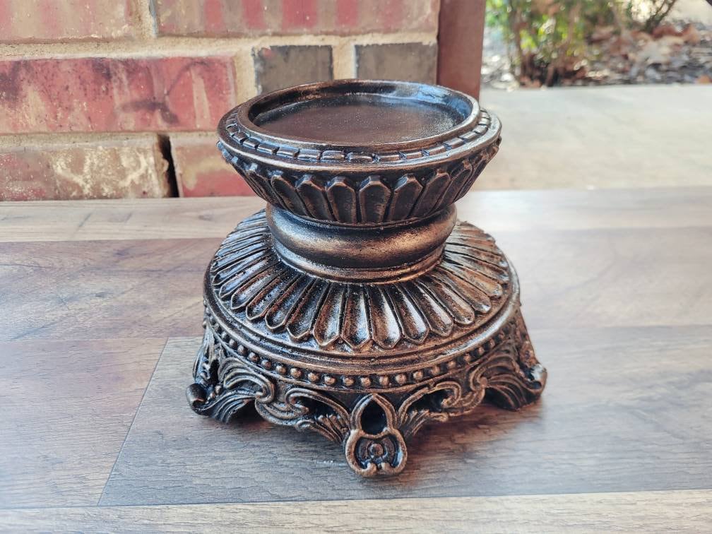 Round Candle Base, PICK YOUR COLOR, Pillar Candle Holder, Tuscan Decor, Candle Riser, Candle Pedestal, Rustic Wedding Table Centerpiece