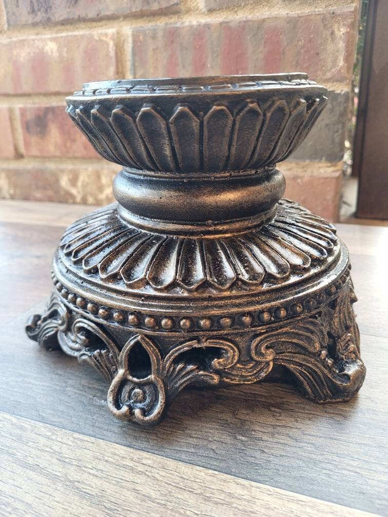 Round Candle Base, PICK YOUR COLOR, Pillar Candle Holder, Tuscan Decor, Candle Riser, Candle Pedestal, Rustic Wedding Table Centerpiece