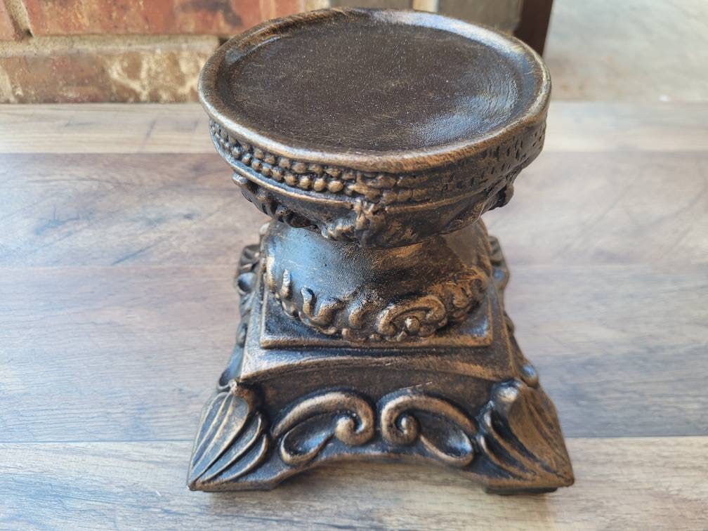 Pillar Candle Holder | PICK YOUR COLOR | Old World Tuscan Decor | Royal Fleur de Lis Candle Riser | FleurDeLisJunkie