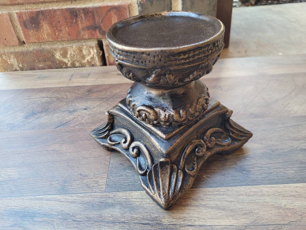 Pillar Candle Holder | PICK YOUR COLOR | Old World Tuscan Decor | Royal Fleur de Lis Candle Riser | FleurDeLisJunkie