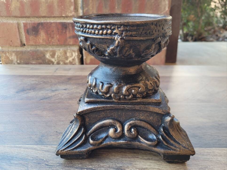 Pillar Candle Holder | PICK YOUR COLOR | Old World Tuscan Decor | Royal Fleur de Lis Candle Riser | FleurDeLisJunkie