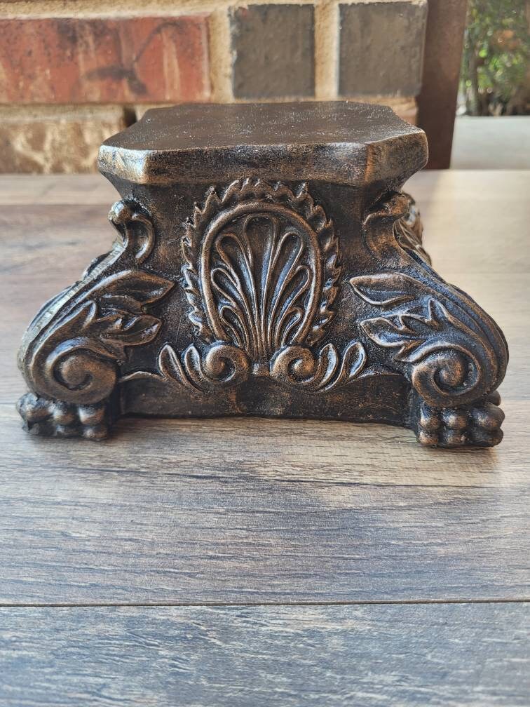 Pillar Candle Holder | PICK YOUR COLOR | Capital | Fleur de Lis Crown Old World Tuscan Royal Home Decor | FleurDeLisJunkie |