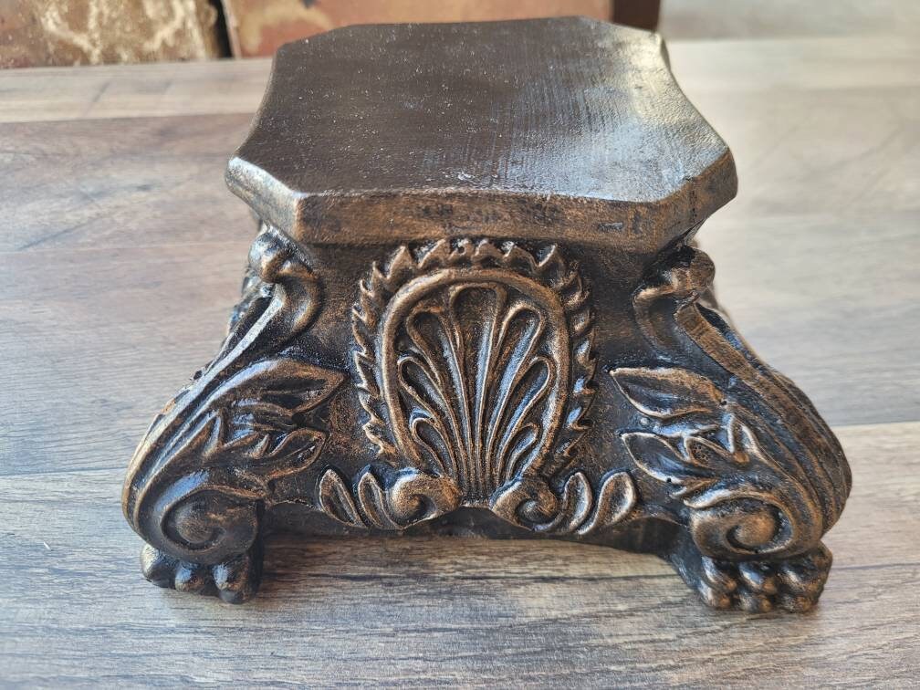 Pillar Candle Holder | PICK YOUR COLOR | Capital | Fleur de Lis Crown Old World Tuscan Royal Home Decor | FleurDeLisJunkie |