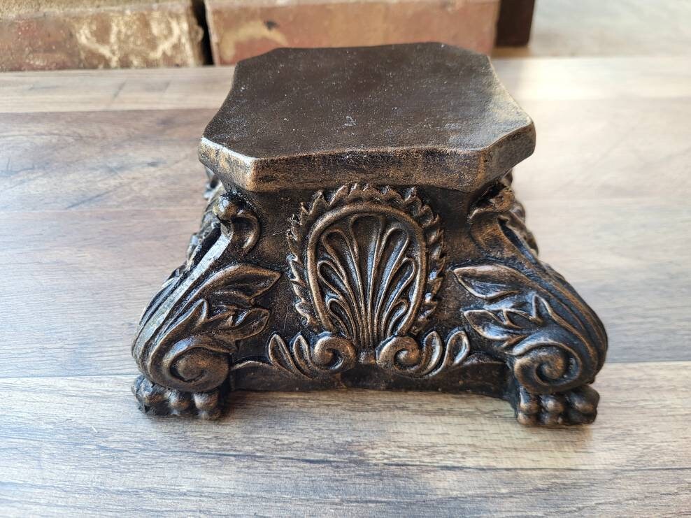 Pillar Candle Holder | PICK YOUR COLOR | Capital | Fleur de Lis Crown Old World Tuscan Royal Home Decor | FleurDeLisJunkie |