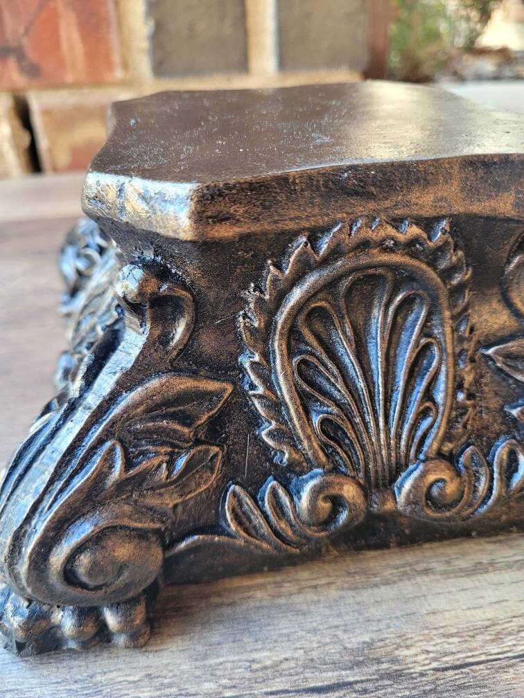 Pillar Candle Holder | PICK YOUR COLOR | Capital | Fleur de Lis Crown Old World Tuscan Royal Home Decor | FleurDeLisJunkie |