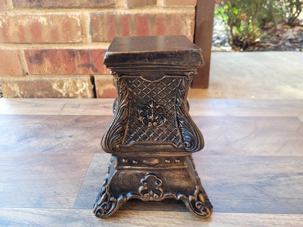 Pillar Candle Holder | PICK YOUR COLOR | Capital | Fleur de Lis Crown Old World Tuscan Royal Home Decor | FleurDeLisJunkie |