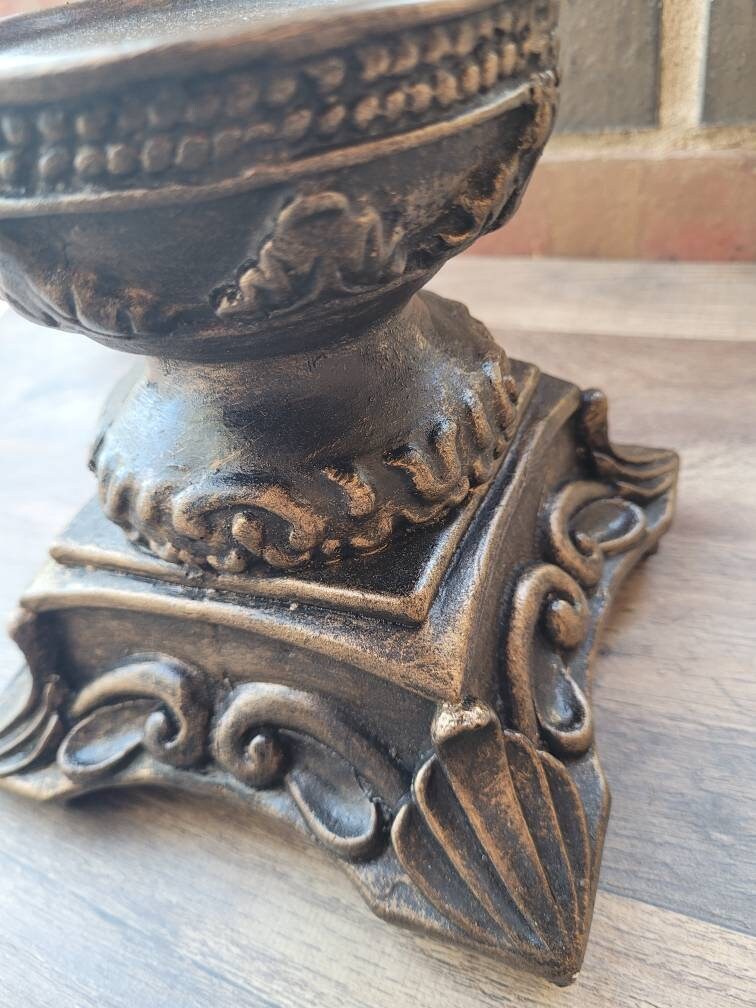 Pillar Candle Holder | PICK YOUR COLOR | Old World Tuscan Decor | Royal Fleur de Lis Candle Riser | FleurDeLisJunkie