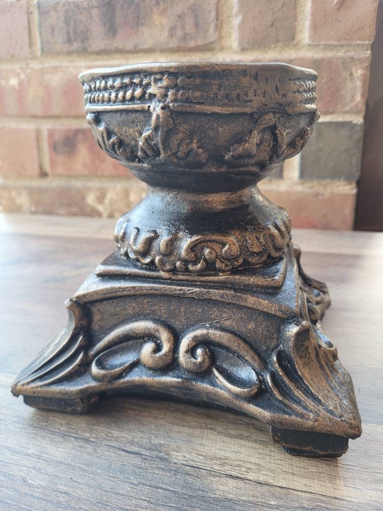 Pillar Candle Holder | PICK YOUR COLOR | Old World Tuscan Decor | Royal Fleur de Lis Candle Riser | FleurDeLisJunkie