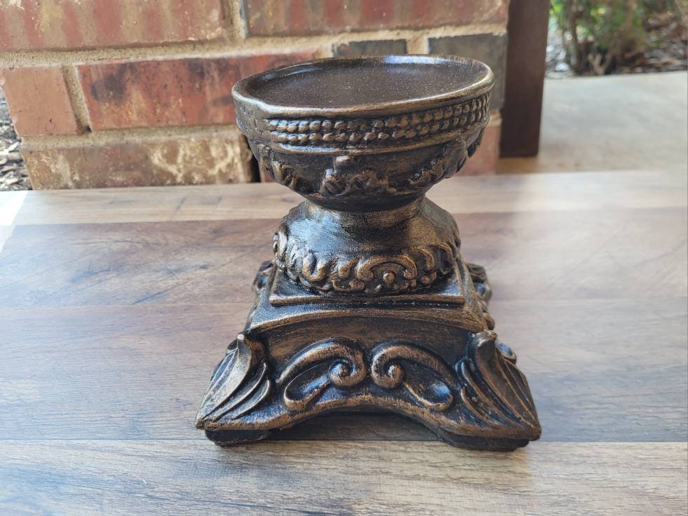 Pillar Candle Holder | PICK YOUR COLOR | Old World Tuscan Decor | Royal Fleur de Lis Candle Riser | FleurDeLisJunkie