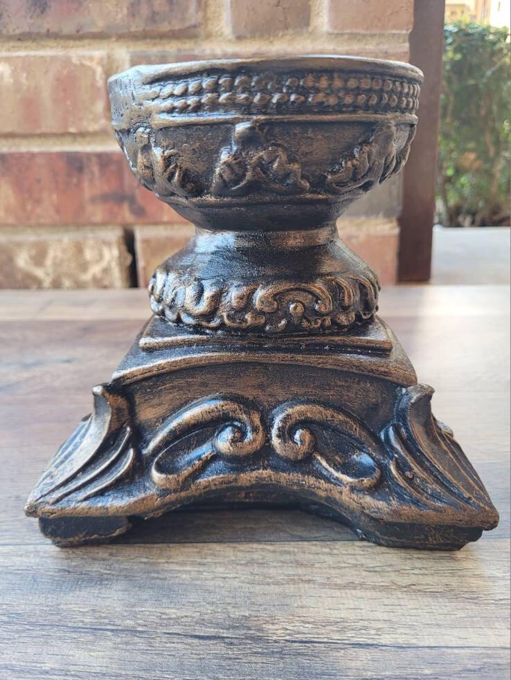 Pillar Candle Holder | PICK YOUR COLOR | Old World Tuscan Decor | Royal Fleur de Lis Candle Riser | FleurDeLisJunkie