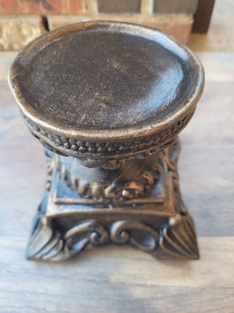 Pillar Candle Holder | PICK YOUR COLOR | Old World Tuscan Decor | Royal Fleur de Lis Candle Riser | FleurDeLisJunkie