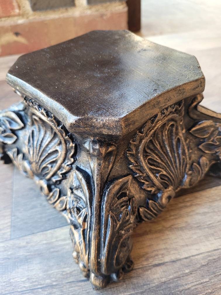 Pillar Candle Holder | PICK YOUR COLOR | Capital | Fleur de Lis Crown Old World Tuscan Royal Home Decor | FleurDeLisJunkie |