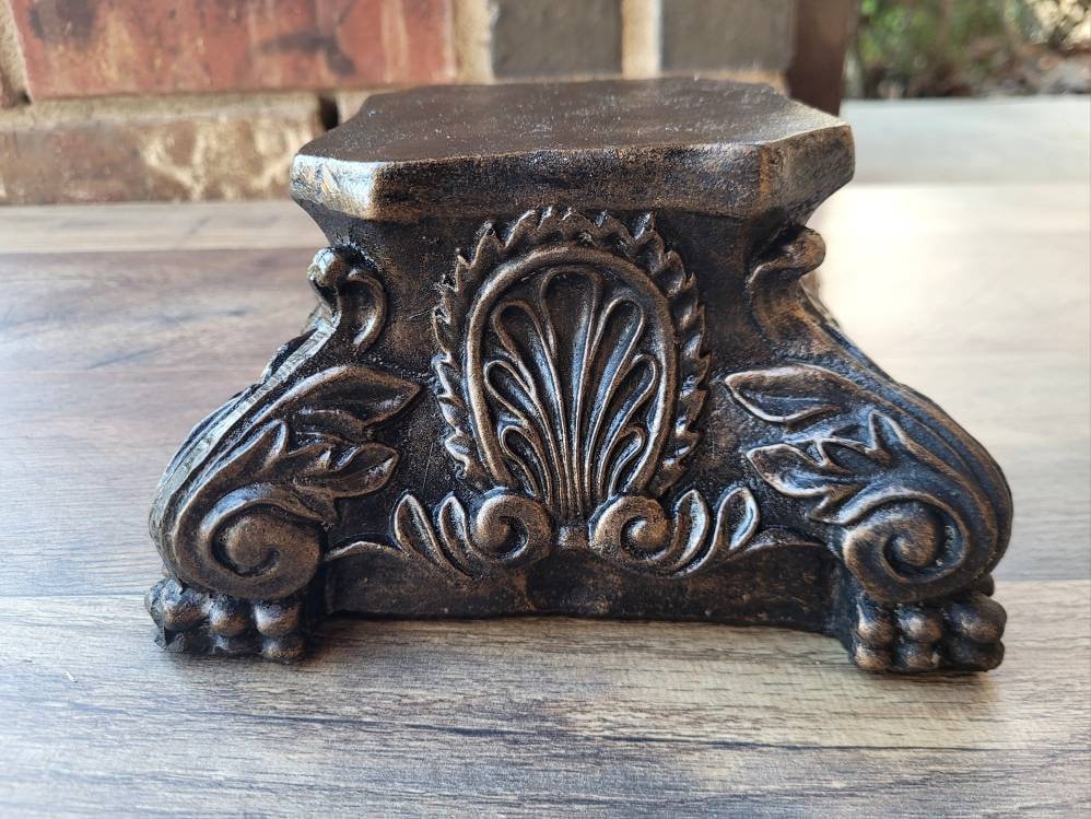 Pillar Candle Holder | PICK YOUR COLOR | Capital | Fleur de Lis Crown Old World Tuscan Royal Home Decor | FleurDeLisJunkie |