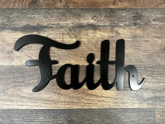 FAITH sign | Christian Wall Decor | Rustic Metal Letters |  Plasma Cut Letters | rustic indoor sign