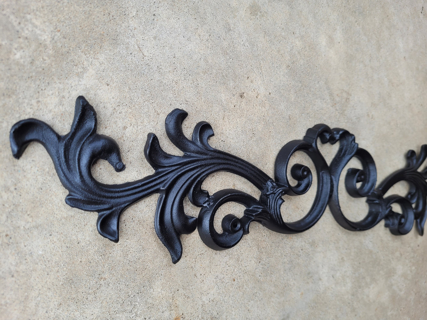 24 " Cast Iron Topper | PICK YOUR COLOR | Pediment | Wall Plaque | Old World | Tuscan | Metal Art | Original Design | FleurDeLisJunkie