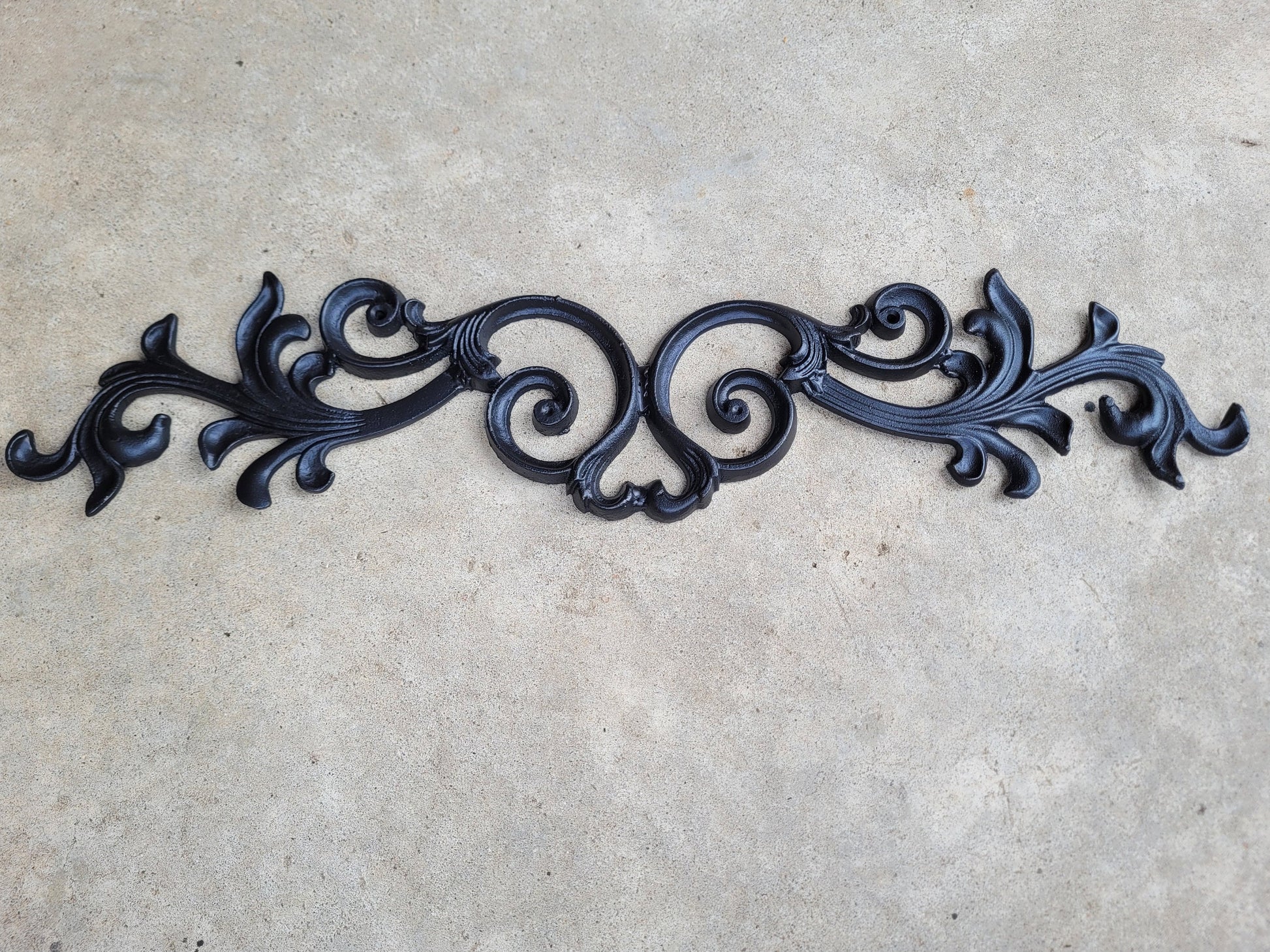 24 " Cast Iron Topper | PICK YOUR COLOR | Pediment | Wall Plaque | Old World | Tuscan | Metal Art | Original Design | FleurDeLisJunkie