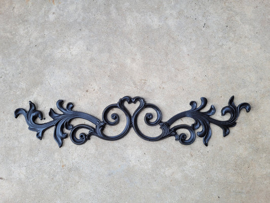 24 " Cast Iron Topper | PICK YOUR COLOR | Pediment | Wall Plaque | Old World | Tuscan | Metal Art | Original Design | FleurDeLisJunkie